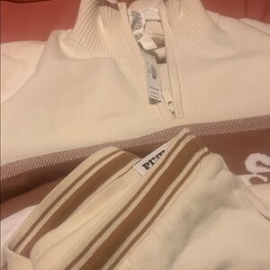Victoria's Secret Cream and Brown Sweater